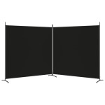 vidaXL Paravan de cameră cu 2 panouri, negru, 348x180 cm, textil vidaXL Paravan de cameră cu 2 panouri, negru, 348x180 cm, textil
