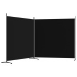 vidaXL Paravan de cameră cu 2 panouri, negru, 348x180 cm, textil vidaXL Paravan de cameră cu 2 panouri, negru, 348x180 cm, textil