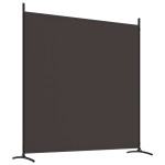 vidaXL Paravan de cameră cu 3 panouri, maro, 525x180 cm, textil vidaXL Paravan de cameră cu 3 panouri, maro, 525x180 cm, textil