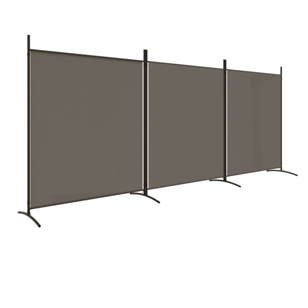 vidaXL Paravan de cameră cu 3 panouri, antracit, 525x180 cm, textil