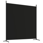 vidaXL Paravan de cameră cu 3 panouri, negru, 525x180 cm, textil vidaXL Paravan de cameră cu 3 panouri, negru, 525x180 cm, textil