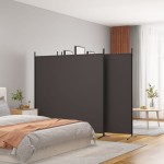 vidaXL Paravan de cameră cu 4 panouri, maro, 698x180 cm, textil vidaXL Paravan de cameră cu 4 panouri, maro, 698x180 cm, textil