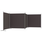vidaXL Paravan de cameră cu 4 panouri, maro, 698x180 cm, textil vidaXL Paravan de cameră cu 4 panouri, maro, 698x180 cm, textil
