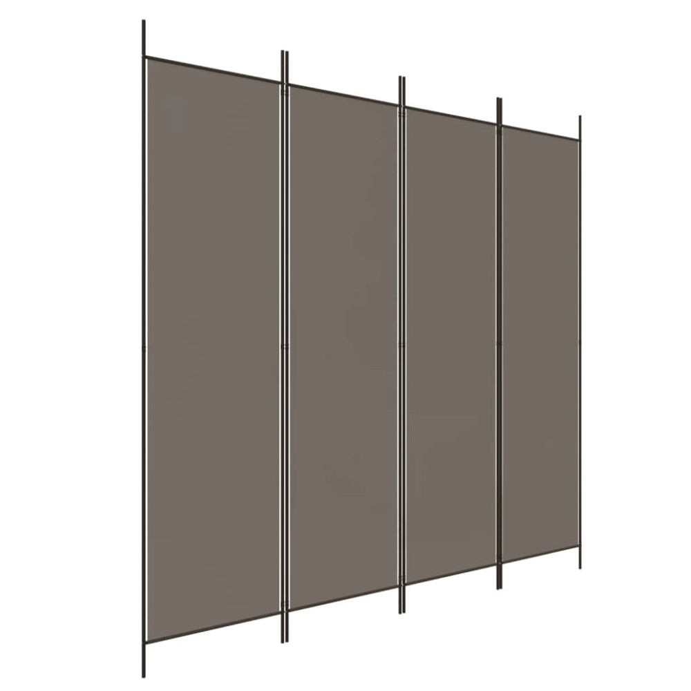vidaXL Paravan de cameră cu 4 panouri, antracit, 698x180 cm, textil