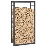 vidaXL Suport pentru lemne de foc, negru mat, 50x28x94 cm oțel