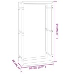 vidaXL Suport pentru lemne de foc, negru mat, 50x28x94 cm oțel