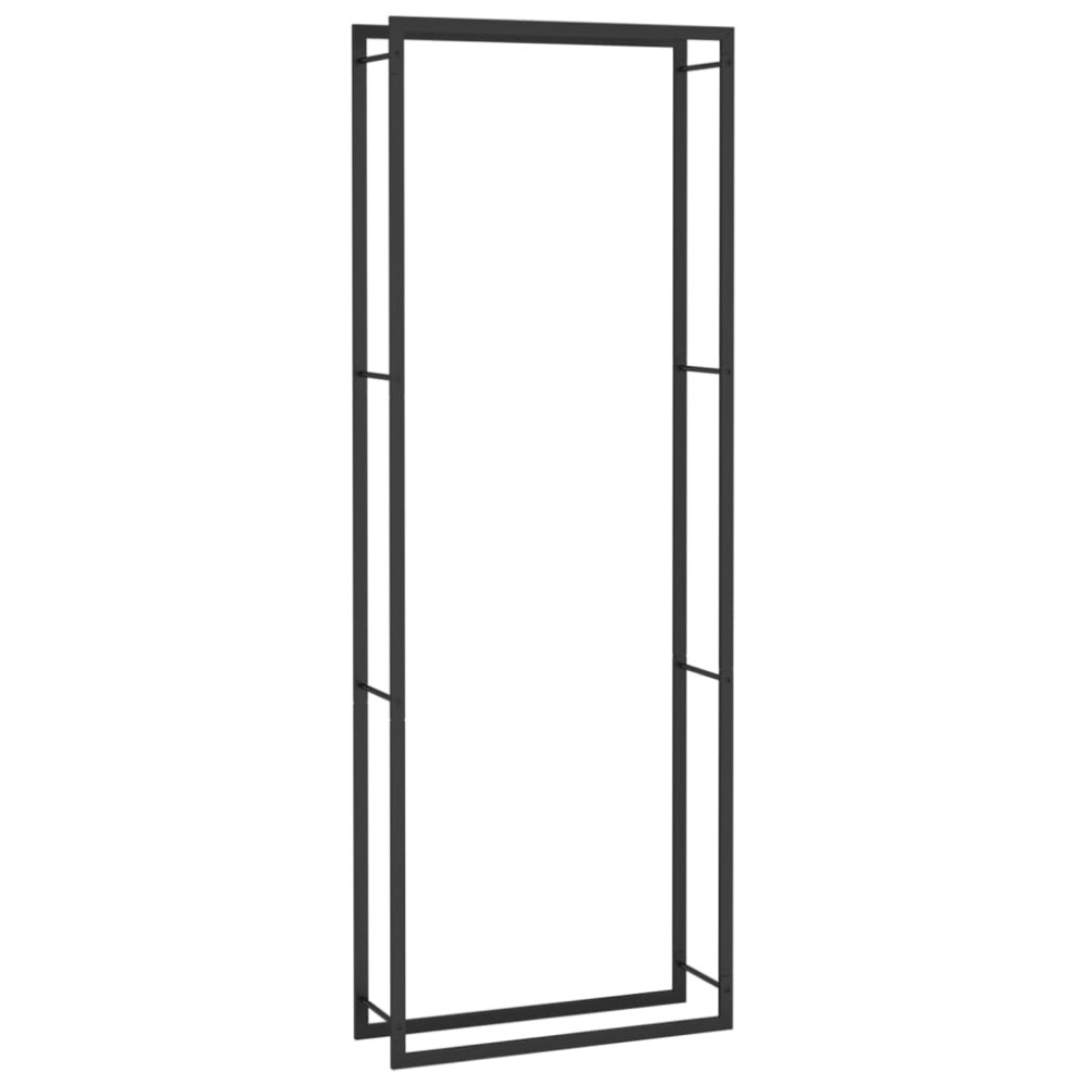vidaXL Suport pentru lemne de foc, negru mat, 80x28x222 cm, oțel