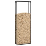 vidaXL Suport pentru lemne de foc, negru mat, 80x28x222 cm, oțel