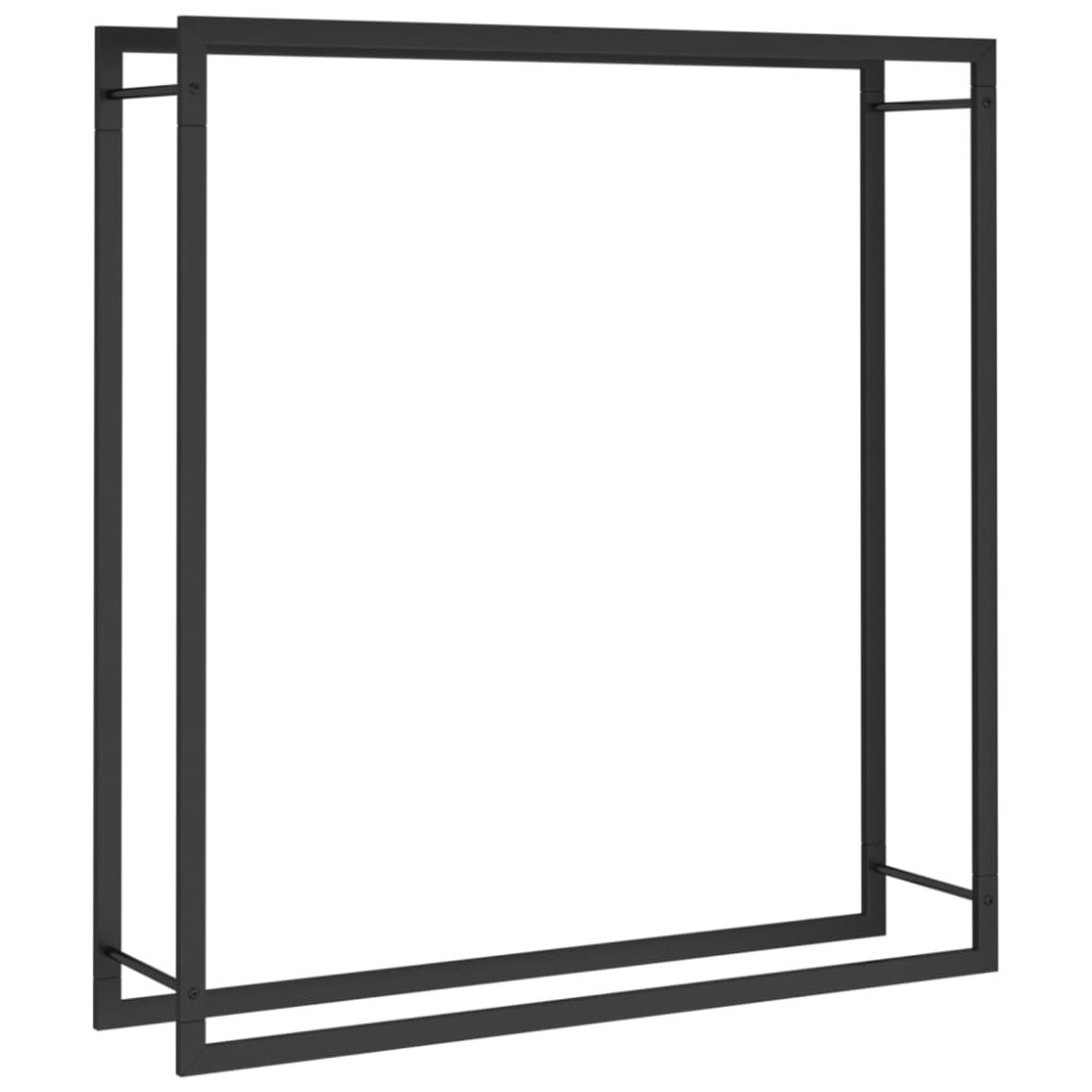vidaXL Suport pentru lemne de foc, negru mat, 110x28x116 cm, oțel