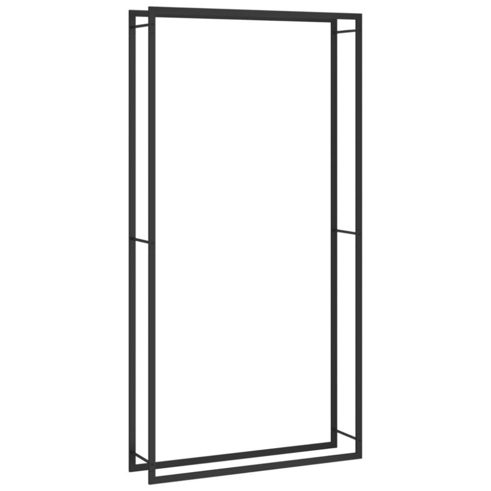 vidaXL Suport pentru lemne de foc, negru mat, 110x28x214 cm, oțel