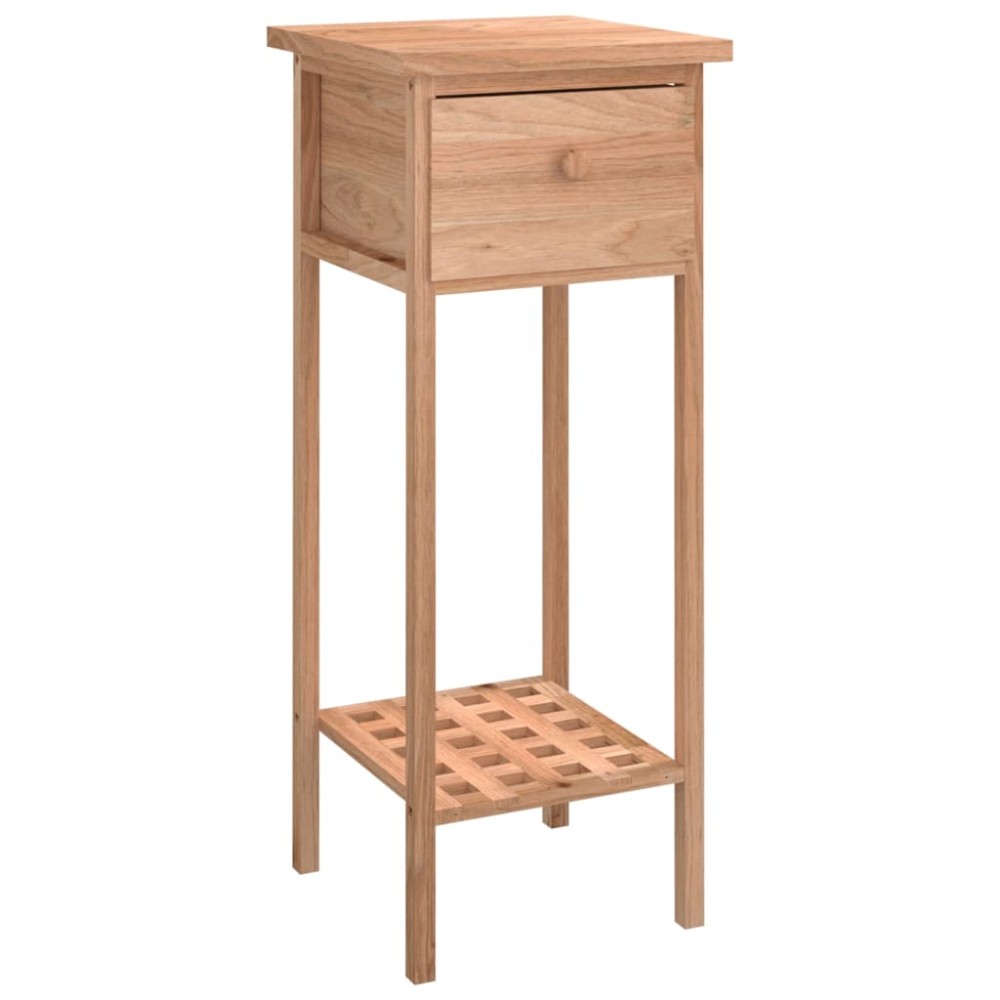 vidaXL Masă laterală cu sertar, 25x25x60 cm, lemn masiv de nuc