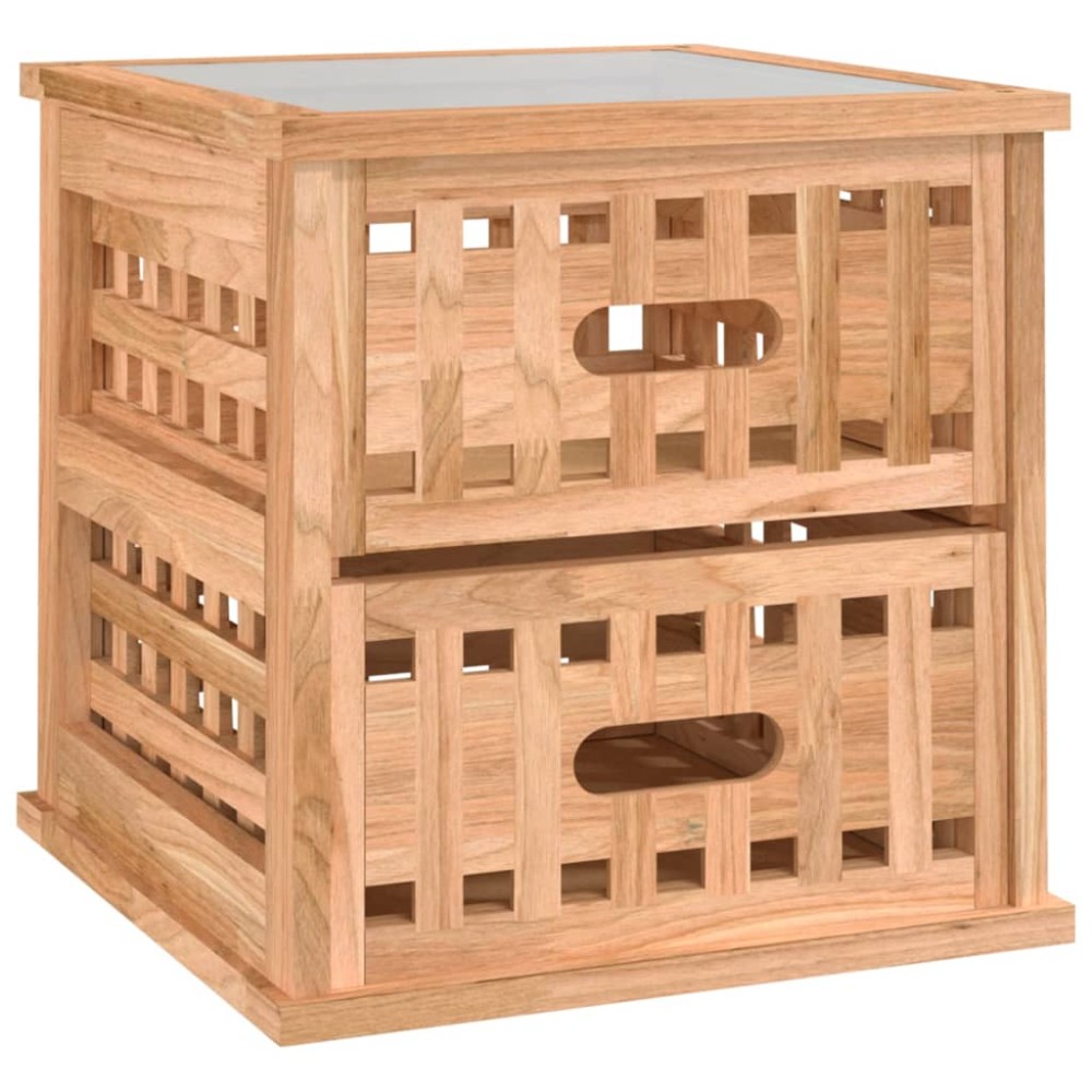 vidaXL Dulap noptieră, 34x34x34 cm, lemn masiv de nuc