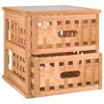vidaXL Dulap noptieră, 34x34x34 cm, lemn masiv de nuc vidaXL Dulap noptieră, 34x34x34 cm, lemn masiv de nuc