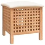 vidaXL Taburet de baie, 48x47,5x52 cm, lemn masiv de nuc vidaXL Taburet de baie, 48x47,5x52 cm, lemn masiv de nuc
