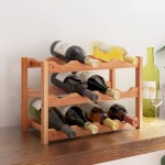 vidaXL Raft de vin pentru 12 sticle, lemn masiv de nuc vidaXL Raft de vin pentru 12 sticle, lemn masiv de nuc