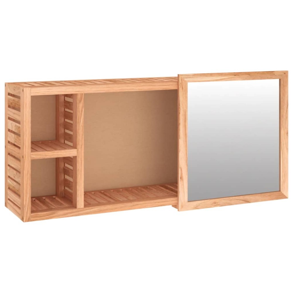 vidaXL Dulap cu oglindă, 80x17x34 cm, lemn masiv de nuc