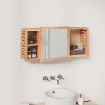 vidaXL Dulap cu oglindă, 80x17x34 cm, lemn masiv de nuc vidaXL Dulap cu oglindă, 80x17x34 cm, lemn masiv de nuc