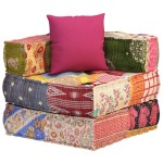 vidaXL Fotoliu puf modular cu pernă, model petice, material textil vidaXL Fotoliu puf modular cu pernă, model petice, material textil