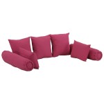 vidaXL Set de perne decorative, 7 piese, roz, material textil vidaXL Set de perne decorative, 7 piese, roz, material textil