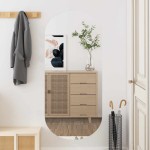 vidaXL Oglindă de perete, 45x100 cm, oval, sticlă