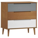 vidaXL Dulap cu sertare „MOLDE” maro, 80x40x80 cm, lemn masiv de pin