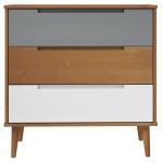vidaXL Dulap cu sertare „MOLDE” maro, 80x40x80 cm, lemn masiv de pin