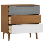 vidaXL Dulap cu sertare „MOLDE” maro, 80x40x80 cm, lemn masiv de pin