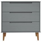 vidaXL Dulap cu sertare „MOLDE”, gri, 80x40x80 cm, lemn masiv de pin vidaXL Dulap cu sertare „MOLDE”, gri, 80x40x80 cm, lemn masiv de pin