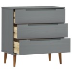 vidaXL Dulap cu sertare „MOLDE”, gri, 80x40x80 cm, lemn masiv de pin vidaXL Dulap cu sertare „MOLDE”, gri, 80x40x80 cm, lemn masiv de pin