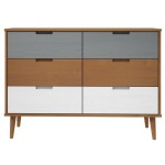 vidaXL Dulap cu sertare „MOLDE”, maro, 113x40x80 cm, lemn masiv de pin vidaXL Dulap cu sertare „MOLDE”, maro, 113x40x80 cm, lemn masiv de pin