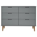 vidaXL Dulap cu sertare „MOLDE”, gri, 113x40x80 cm, lemn masiv de pin vidaXL Dulap cu sertare „MOLDE”, gri, 113x40x80 cm, lemn masiv de pin