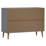 vidaXL Dulap cu sertare „MOLDE”, gri, 113x40x80 cm, lemn masiv de pin vidaXL Dulap cu sertare „MOLDE”, gri, 113x40x80 cm, lemn masiv de pin