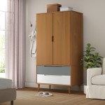vidaXL Șifonier "MOLDE", maro, 90x55x175 cm, lemn masiv de pin vidaXL Șifonier "MOLDE", maro, 90x55x175 cm, lemn masiv de pin