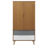 vidaXL Șifonier "MOLDE", maro, 90x55x175 cm, lemn masiv de pin vidaXL Șifonier "MOLDE", maro, 90x55x175 cm, lemn masiv de pin
