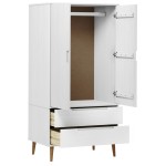vidaXL Șifonier "MOLDE", alb, 90x55x175 cm, lemn masiv de pin vidaXL Șifonier "MOLDE", alb, 90x55x175 cm, lemn masiv de pin