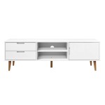 vidaXL Dulap TV „MOLDE” alb, 158x40x49 cm, lemn masiv de pin