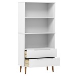 vidaXL Bibliotecă „MOLDE” alb, 85x35x170,5 cm, lemn masiv de pin