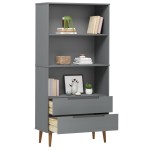 vidaXL Bibliotecă „MOLDE” gri, 85x35x170,5 cm, lemn masiv de pin vidaXL Bibliotecă „MOLDE” gri, 85x35x170,5 cm, lemn masiv de pin