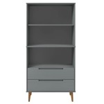 vidaXL Bibliotecă „MOLDE” gri, 85x35x170,5 cm, lemn masiv de pin vidaXL Bibliotecă „MOLDE” gri, 85x35x170,5 cm, lemn masiv de pin