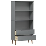 vidaXL Bibliotecă „MOLDE” gri, 85x35x170,5 cm, lemn masiv de pin vidaXL Bibliotecă „MOLDE” gri, 85x35x170,5 cm, lemn masiv de pin