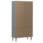 vidaXL Dulap cu vitrină, gri, 90x35x175 cm, lemn masiv de pin vidaXL Dulap cu vitrină, gri, 90x35x175 cm, lemn masiv de pin