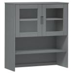vidaXL Rafturi superioare dulap înalt, gri, 90x35x100 cm, lemn de pin
