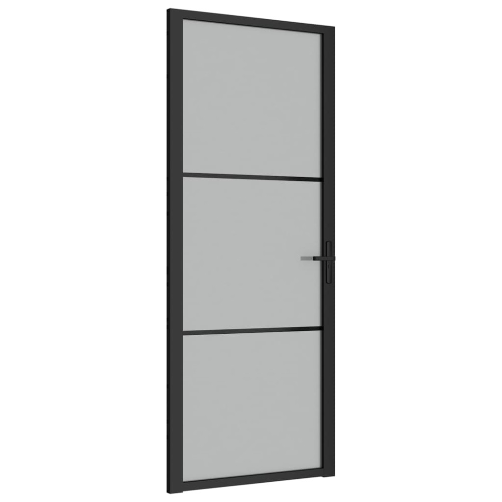 vidaXL Ușă de interior, 83x201,5 cm, sticlă neagră mată și aluminiu