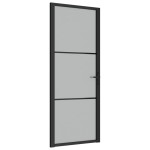 vidaXL Ușă de interior, 83x201,5 cm, sticlă neagră mată și aluminiu