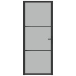 vidaXL Ușă de interior, 83x201,5 cm, sticlă neagră mată și aluminiu