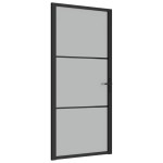 vidaXL Ușă de interior, 93x201,5 cm, sticlă neagră mată și aluminiu