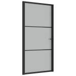vidaXL Ușă de interior, 102,5x201,5 cm, Negru, sticlă mată și aluminiu vidaXL Ușă de interior, 102,5x201,5 cm, Negru, sticlă mată și aluminiu