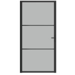 vidaXL Ușă de interior, 102,5x201,5 cm, Negru, sticlă mată și aluminiu vidaXL Ușă de interior, 102,5x201,5 cm, Negru, sticlă mată și aluminiu