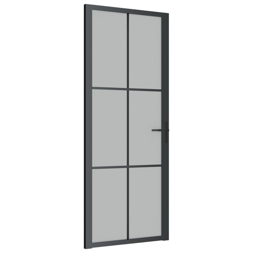 vidaXL Ușă de interior, 83x201,5 cm, sticlă neagră mată și aluminiu