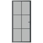 vidaXL Ușă de interior, 93x201,5 cm, sticlă neagră mată și aluminiu